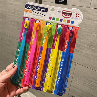 Chocolate Swiss Soft Nylon Bristle Toothbrush Set Ergonomic Handle Travel And Hotel Essential 1