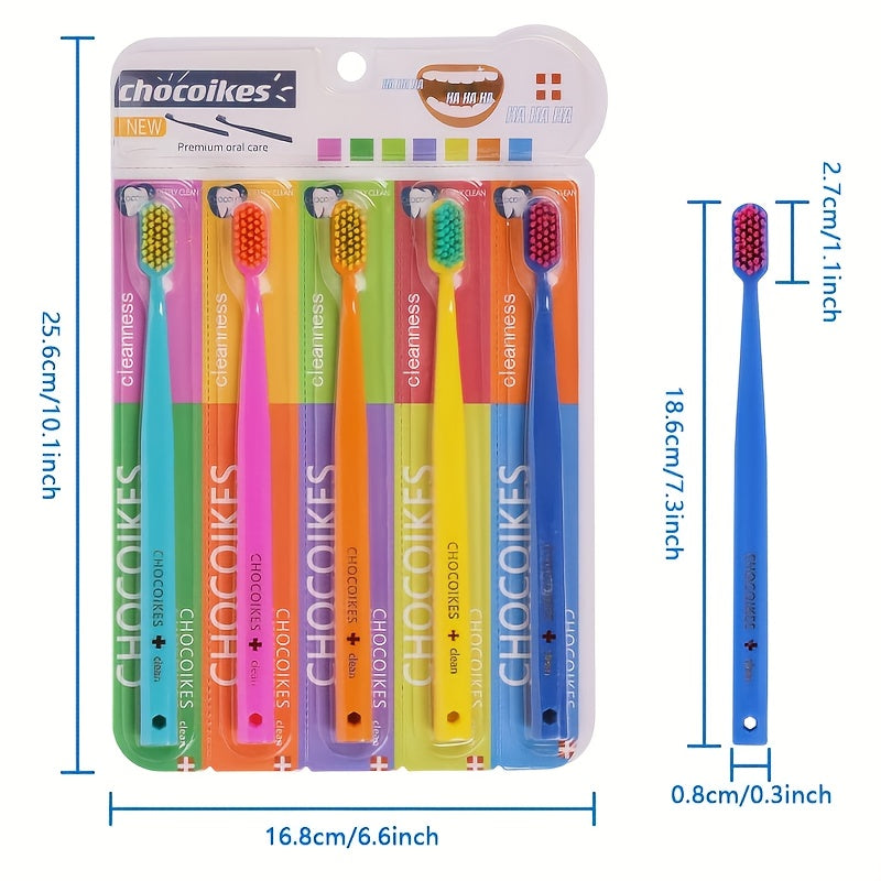 Chocolate Swiss Soft Nylon Bristle Toothbrush Set Ergonomic Handle Travel And Hotel Essential 3