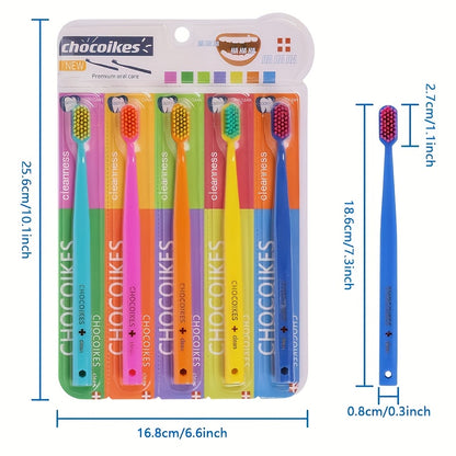 Chocolate Swiss Soft Nylon Bristle Toothbrush Set Ergonomic Handle Travel And Hotel Essential 3