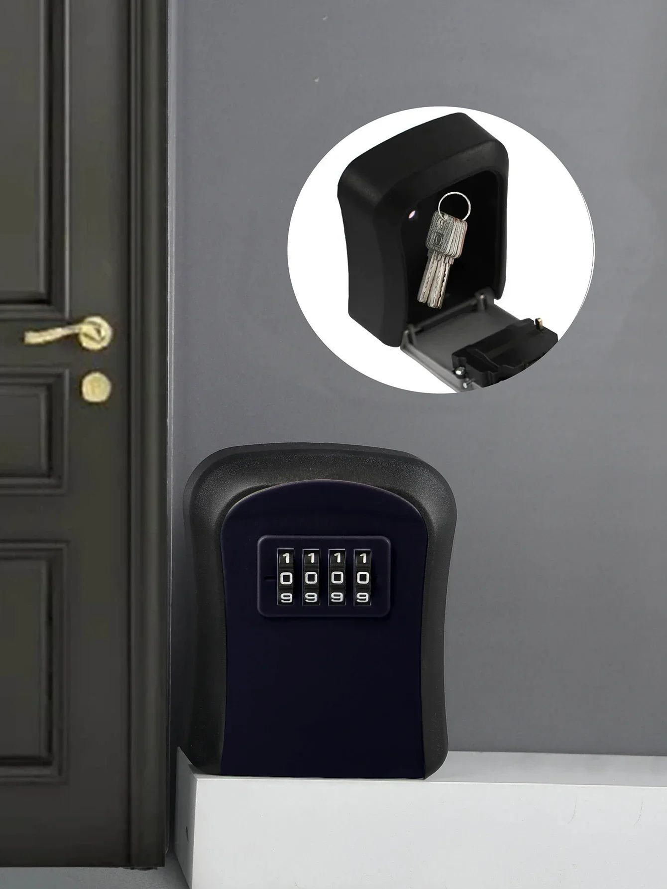 Smart WallMounted Code Key Safe  Outdoor Resettable Password Lock Box For Spare Keys 7
