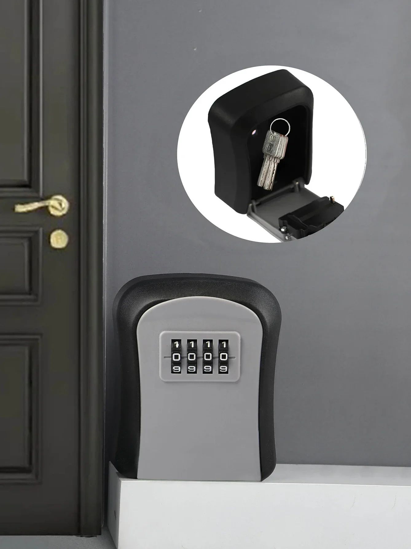 Smart WallMounted Code Key Safe  Outdoor Resettable Password Lock Box For Spare Keys 8