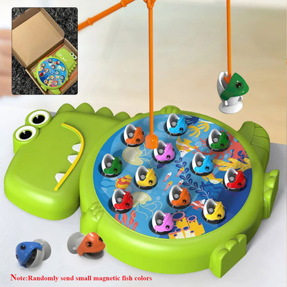Montessori Dinosaur Fishing Toy Set Kids Play Rod Game With Magnetic Fishing Rod Educational Gift F 1