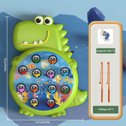 Montessori Dinosaur Fishing Toy Set Kids Play Rod Game With Magnetic Fishing Rod Educational Gift F 5