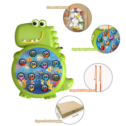 Montessori Dinosaur Fishing Toy Set Kids Play Rod Game With Magnetic Fishing Rod Educational Gift F 3