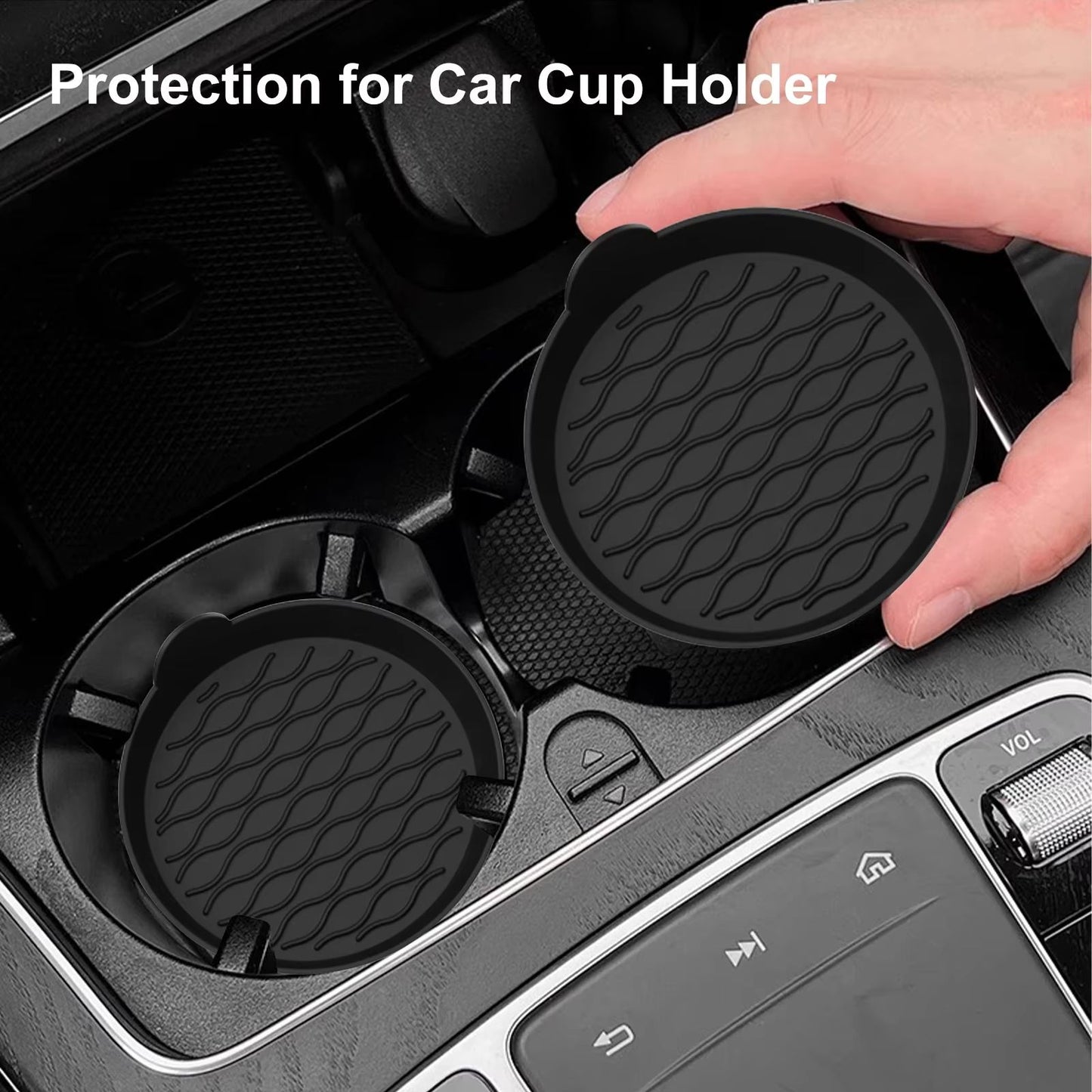 Silicone Car Coasters 2Pack  NonSlip Bling Cup Holder Inserts For Car Interior Accessories 5