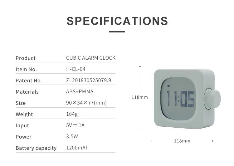 Square Digital LED Alarm Clock With USB Charger  Timer 2