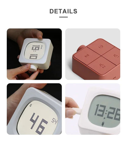 Square Digital LED Alarm Clock With USB Charger  Timer 9