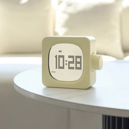 Square Digital LED Alarm Clock With USB Charger  Timer 12