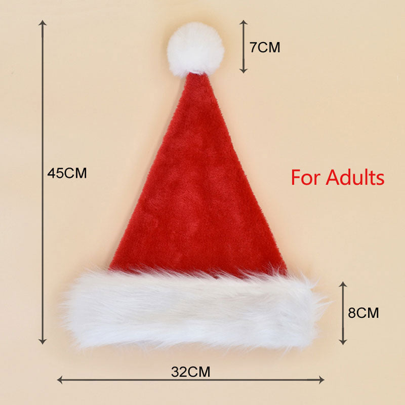 Christmas Santa Hat Long Plush Holiday Red Hat Unisex Xmas Party Hat For Adults And Kids New Year G 5