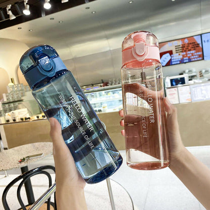Leakproof Sports Water Bottle, Transparent Drinking Bottle, Portable Frosted Gym Travel Bottle