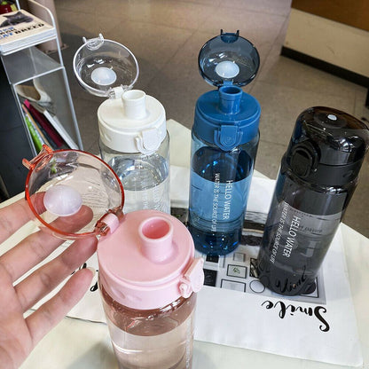 Leakproof Sports Water Bottle Transparent Drinking Bottle Portable Frosted Gym Travel Bottle 2