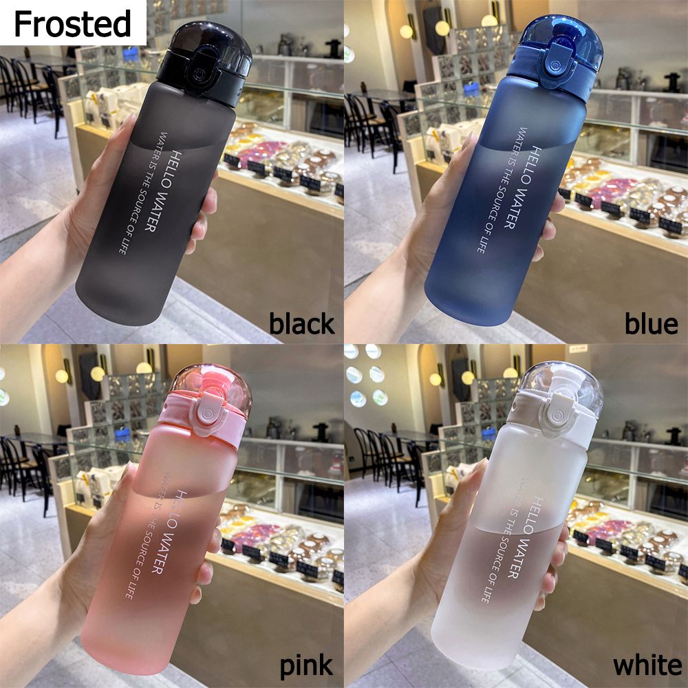 Leakproof Sports Water Bottle Transparent Drinking Bottle Portable Frosted Gym Travel Bottle 4