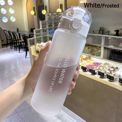 Leakproof Sports Water Bottle Transparent Drinking Bottle Portable Frosted Gym Travel Bottle 8