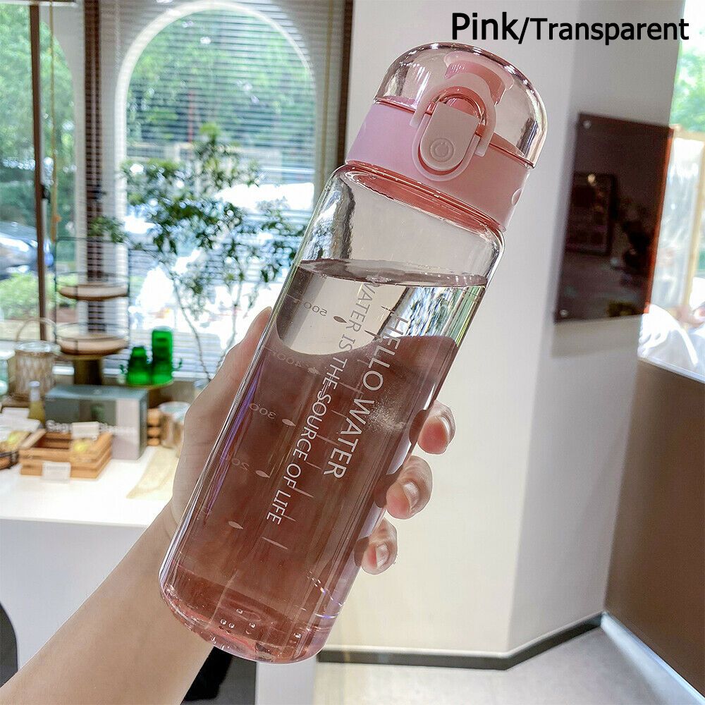 Leakproof Sports Water Bottle Transparent Drinking Bottle Portable Frosted Gym Travel Bottle 9