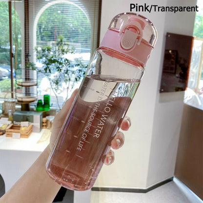 Leakproof Sports Water Bottle Transparent Drinking Bottle Portable Frosted Gym Travel Bottle 9