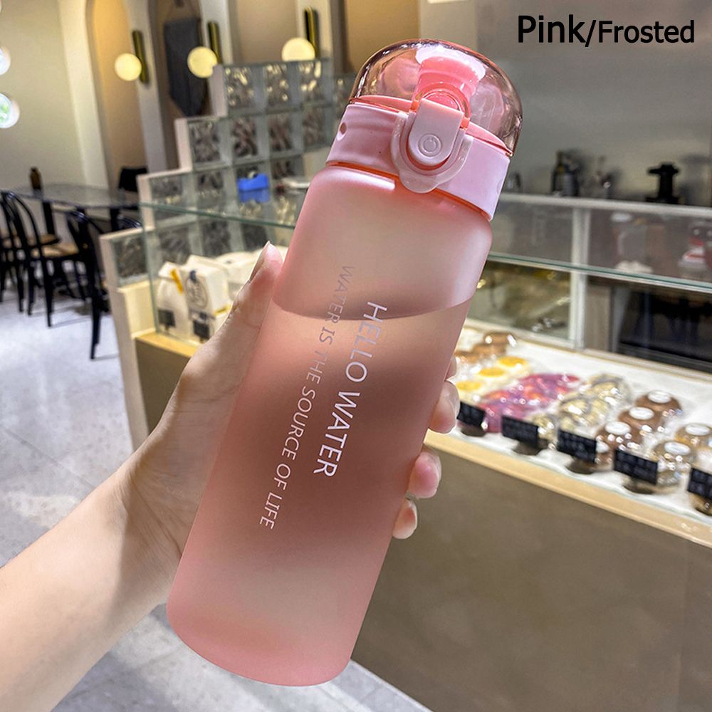 Leakproof Sports Water Bottle Transparent Drinking Bottle Portable Frosted Gym Travel Bottle 12