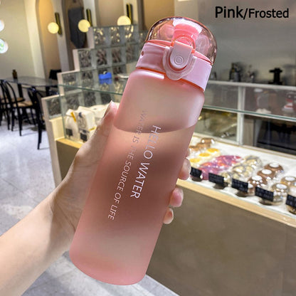 Leakproof Sports Water Bottle Transparent Drinking Bottle Portable Frosted Gym Travel Bottle 12