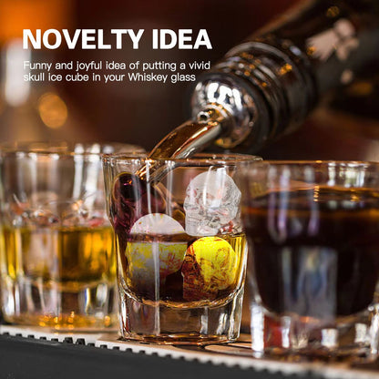 Skull  Whiskey Silicone Ice Mold  10Cavity FoodGrade Ice Block Tray With Filling Funnel 4
