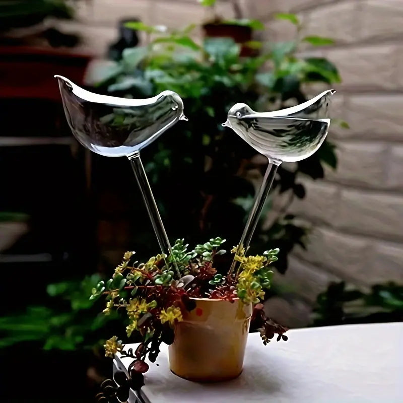 Lazy Water Dispenser, Imitation Glass Plastic Bird Dripping Machine, Automatic Travel Dispenser for Effortless Watering