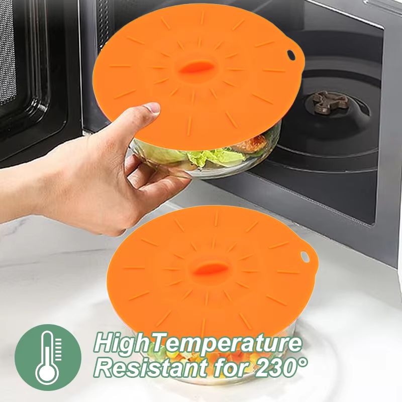 5Pack Silicone Microwave Splatter Covers  Reusable HeatResistant Suction Lids In 5 Sizes 4