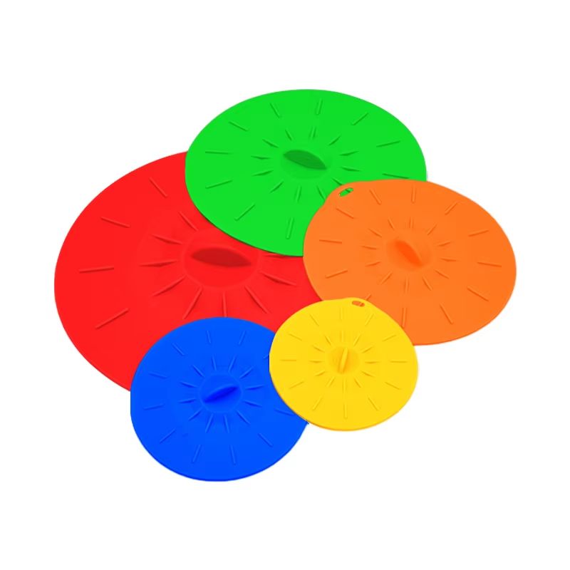 5Pack Silicone Microwave Splatter Covers  Reusable HeatResistant Suction Lids In 5 Sizes 6