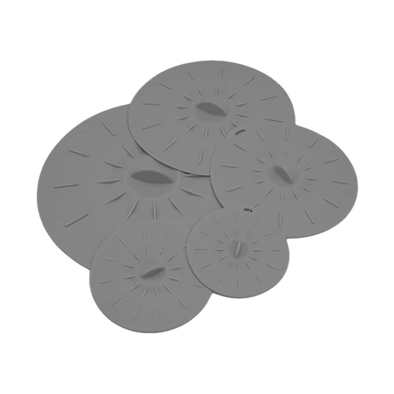 5Pack Silicone Microwave Splatter Covers  Reusable HeatResistant Suction Lids In 5 Sizes 7