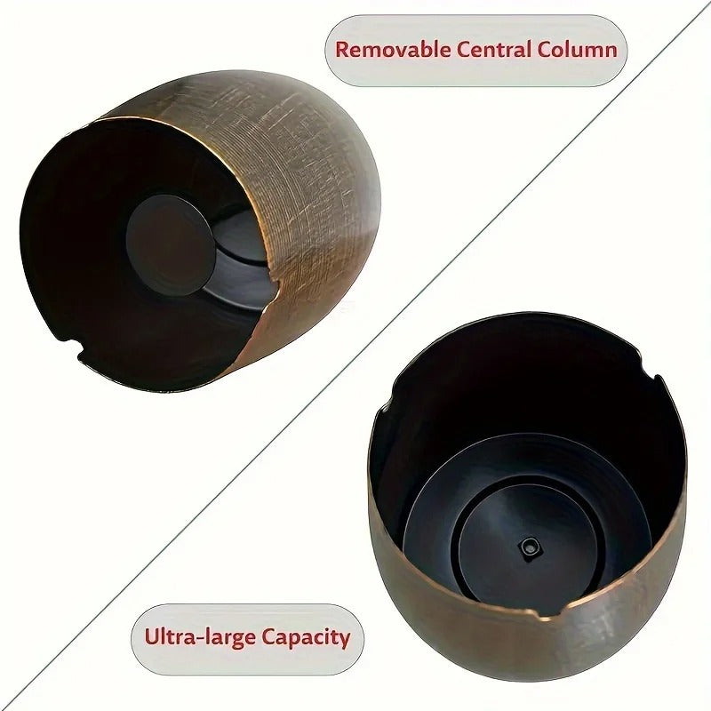 Smokeless Windproof Metal Ashtray with Lid for Indoor and Outdoor Use, Odorless, Perfect Gift for Smokers