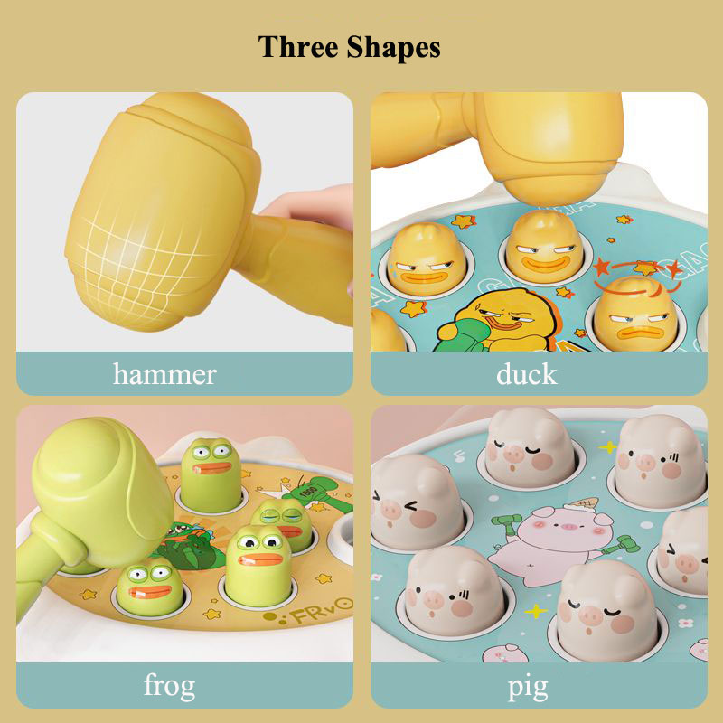 DuckFrogPig Montessori Learning Toy Educational Puzzle Gift With Hammer For Toddler Boys And Girls  2
