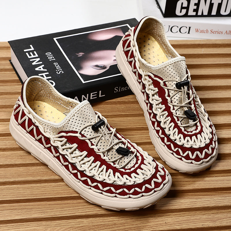 Mens Summer Sandals Fashion Handwoven Casual Shoes High Quality Designer Sneakers 4