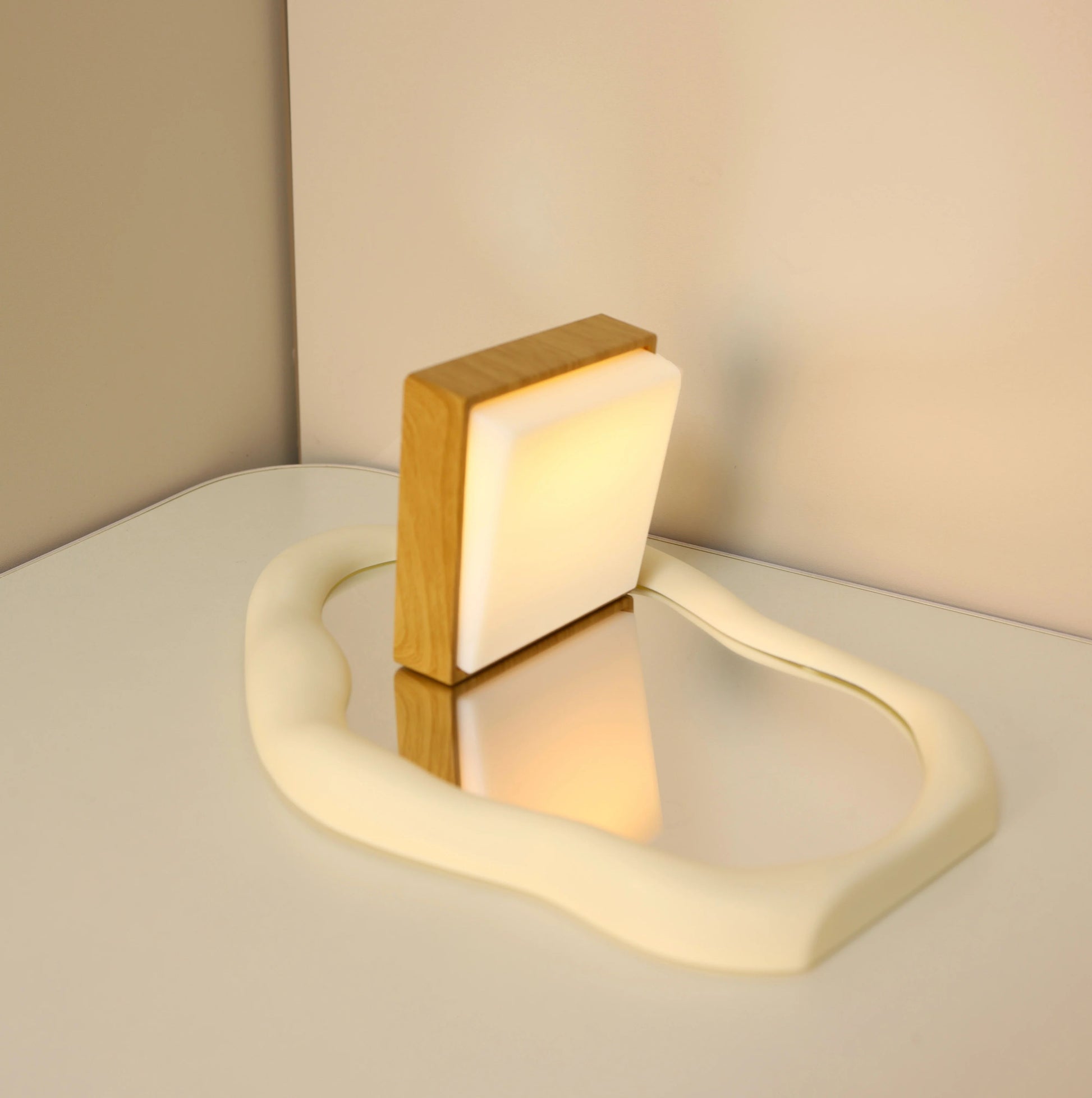 Beech Wood Magnetic Switch Night Light  Rechargeable Wall  Bedside Lamp 5