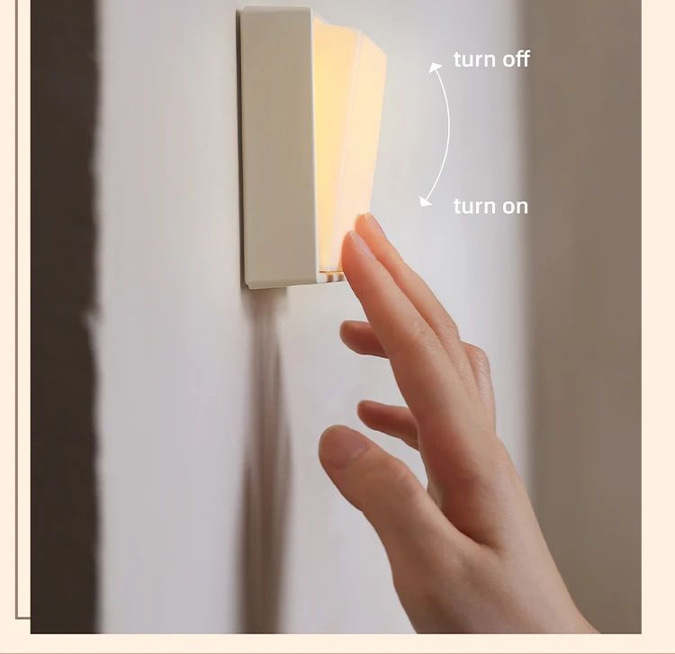 Beech Wood Magnetic Switch Night Light  Rechargeable Wall  Bedside Lamp 10