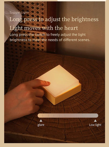 Beech Wood Magnetic Switch Night Light  Rechargeable Wall  Bedside Lamp 11