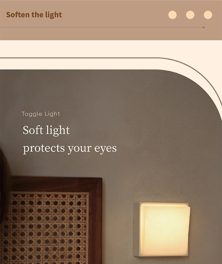 Beech Wood Magnetic Switch Night Light  Rechargeable Wall  Bedside Lamp 18