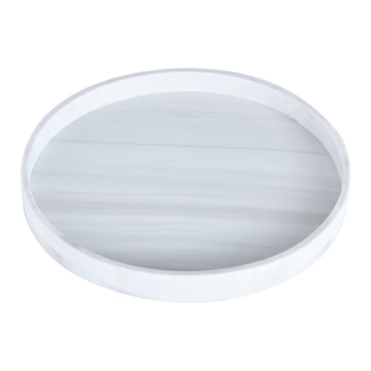 10Inch Round Silicone Bathroom Tray  Marble Pattern Vanity Dish For Home Decor  Organization 6