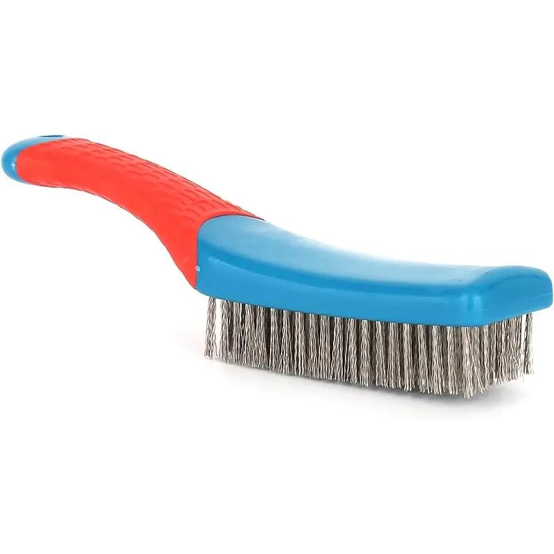 Stainless Steel Wire Brush with Plastic Handle Grip for Deep Cleaning and Rust Removal