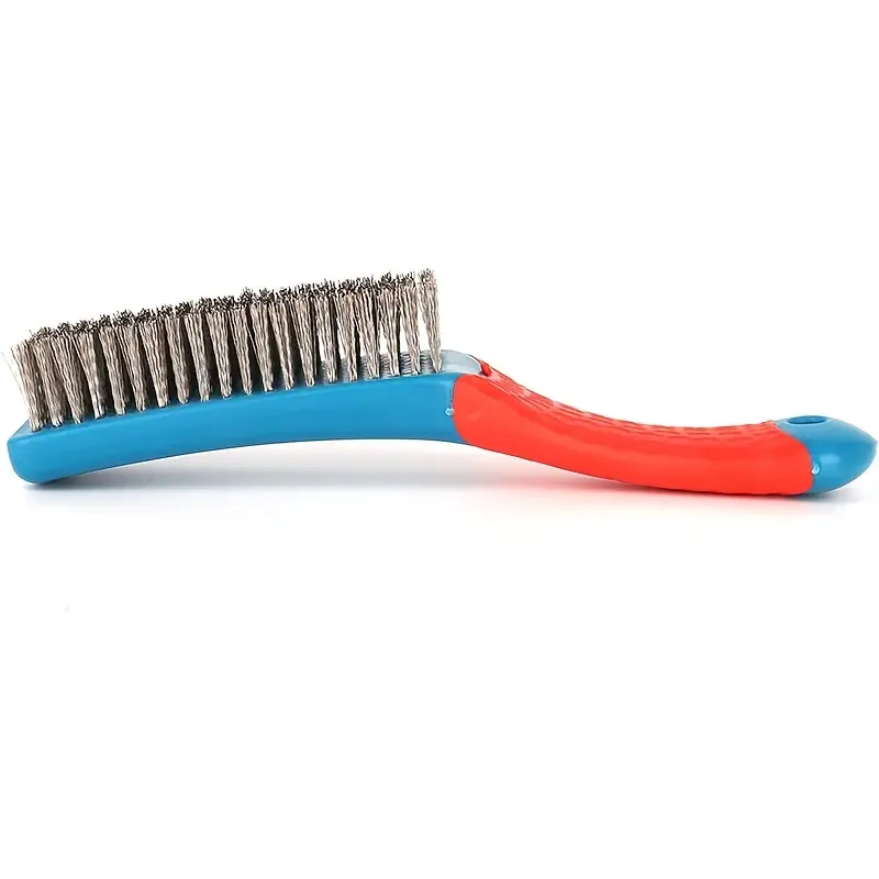Stainless Steel Wire Brush With Plastic Handle Grip For Deep Cleaning And Rust Removal 3
