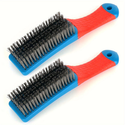 Stainless Steel Wire Brush With Plastic Handle Grip For Deep Cleaning And Rust Removal 4