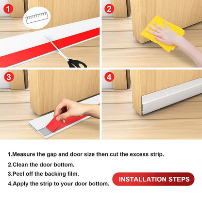 Under Door Draft Stopper With Strong Adhesive Block Dust Light And Noise WinterProof Seal Bottom Of 4