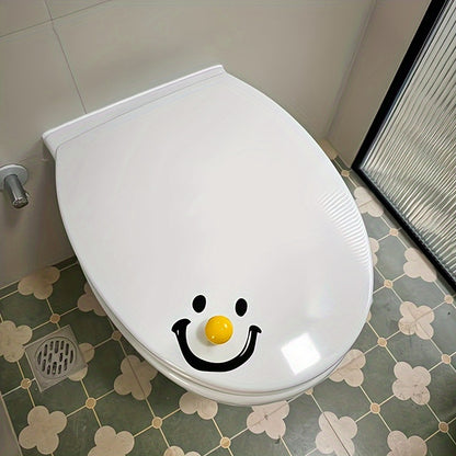 Contemporary Style Dopamine Smile Ball Toilet Lid Lifter, Handheld Toilet Seat Cover Opener for Bathroom, Round Shape