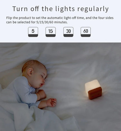 Flip Timer LED Cube Night Light  Minimalist Bedside  Desk Lamp 5