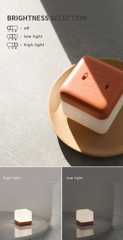 Flip Timer LED Cube Night Light  Minimalist Bedside  Desk Lamp 7