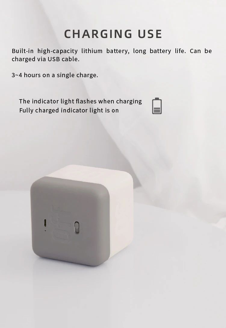 Flip Timer LED Cube Night Light  Minimalist Bedside  Desk Lamp 8