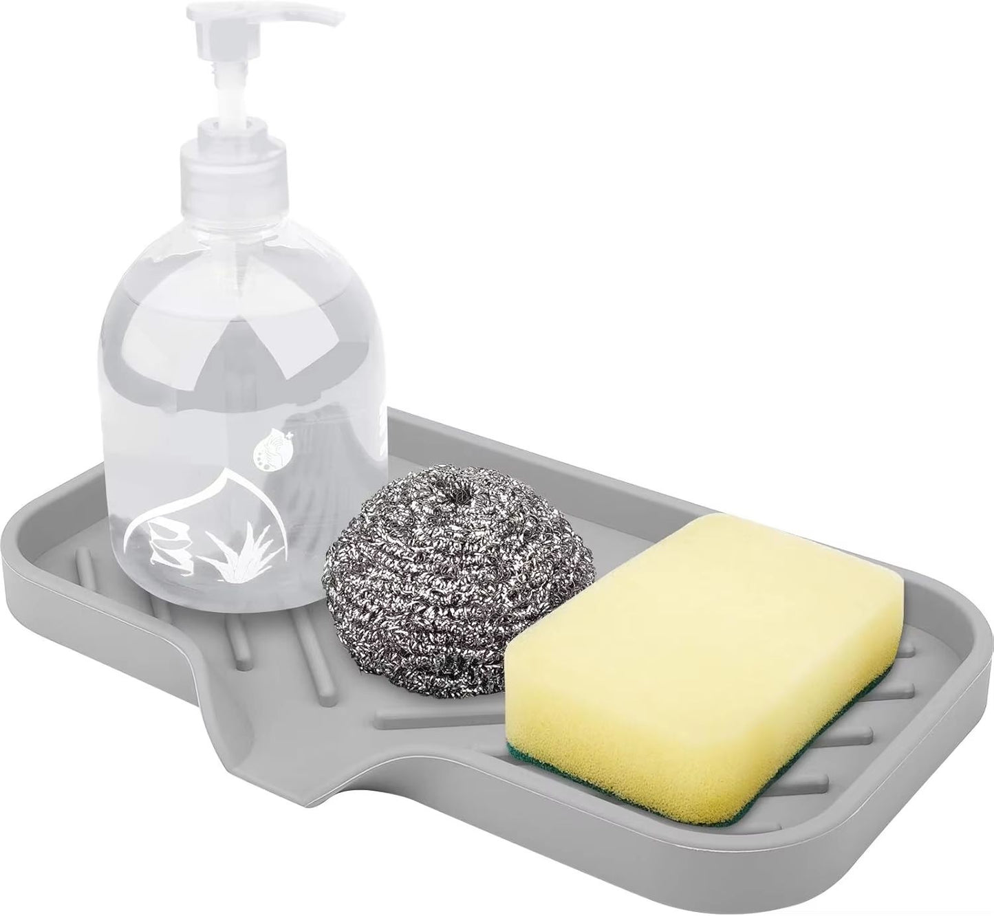 Premium Silicone Sink Soap  Sponge Tray  SelfDraining Counter Caddy For Kitchen Or Bathroom 1