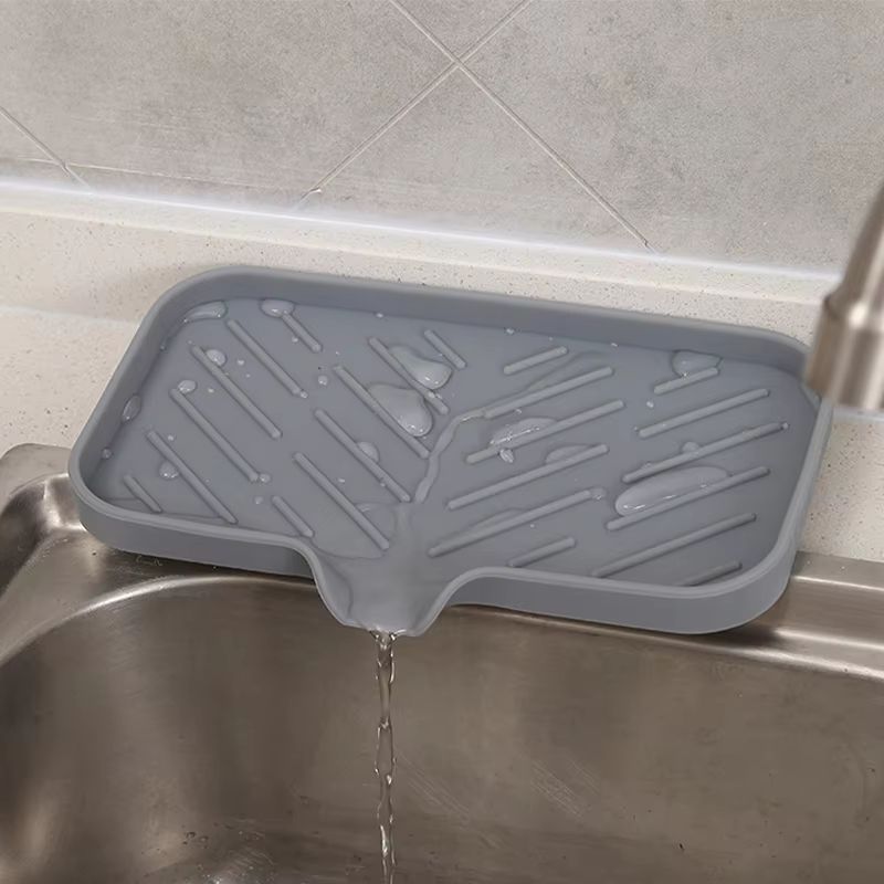 Premium Silicone Sink Soap  Sponge Tray  SelfDraining Counter Caddy For Kitchen Or Bathroom 4
