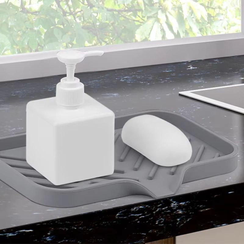 Premium Silicone Sink Soap  Sponge Tray  SelfDraining Counter Caddy For Kitchen Or Bathroom 5