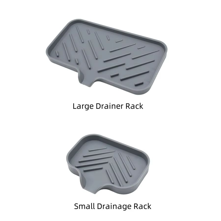 Premium Silicone Sink Soap  Sponge Tray  SelfDraining Counter Caddy For Kitchen Or Bathroom 8