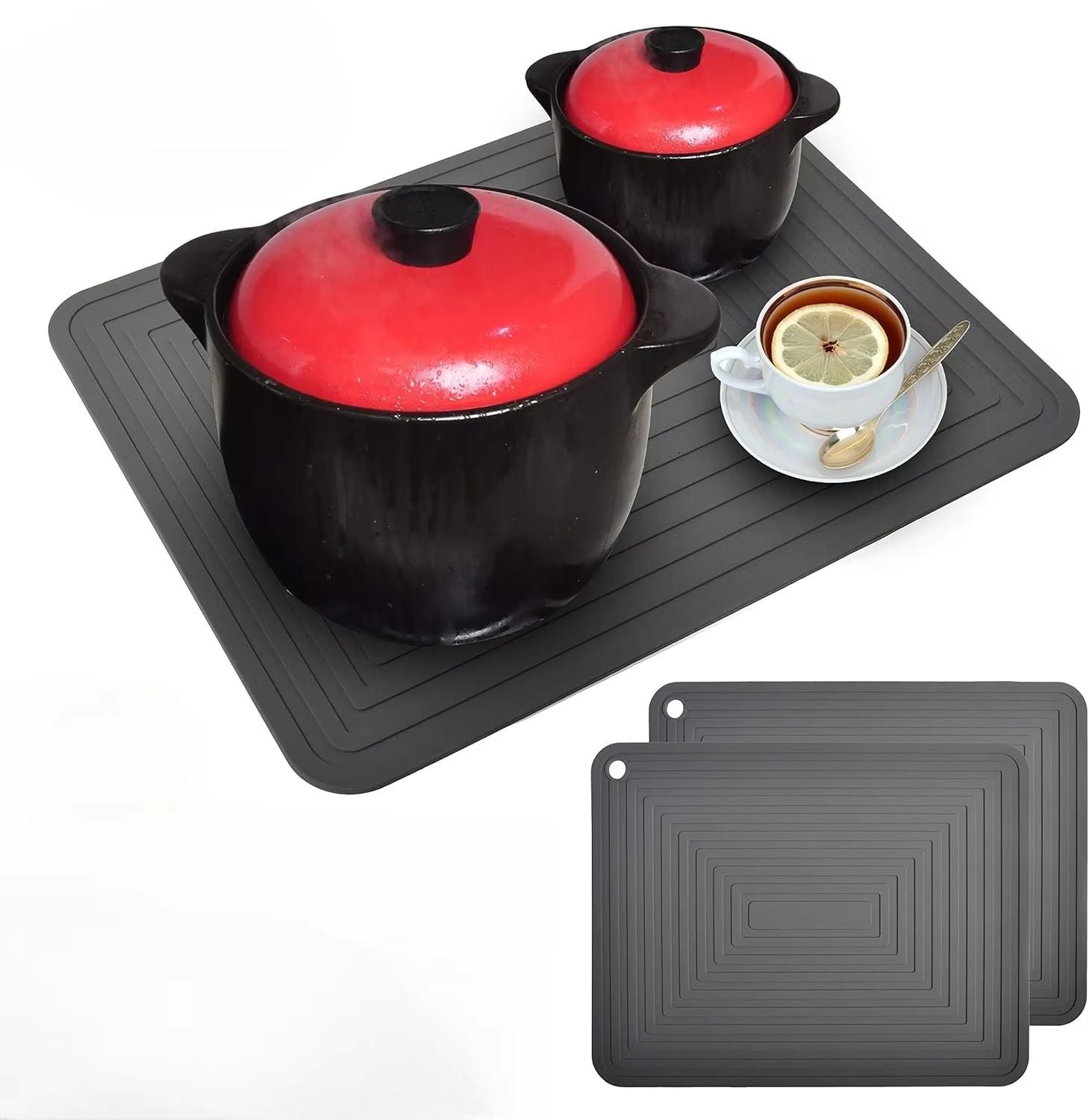 Silicone Square Hot Plate Mat – Heat Resistant Non Slip Pot Mat for Kitchen & Dining Tables