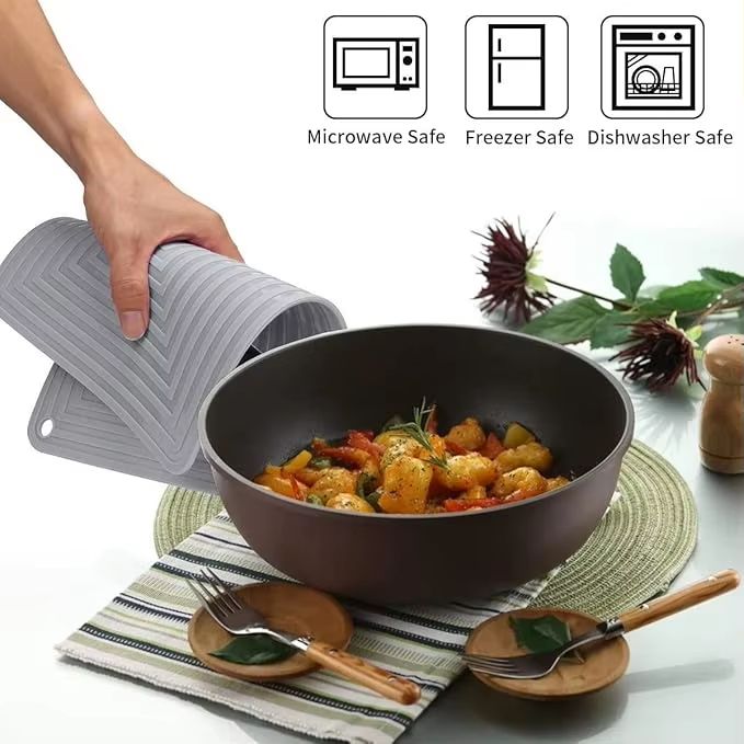 Silicone Square Hot Plate Mat  Heat Resistant Non Slip Pot Mat For Kitchen  Dining Tables 5
