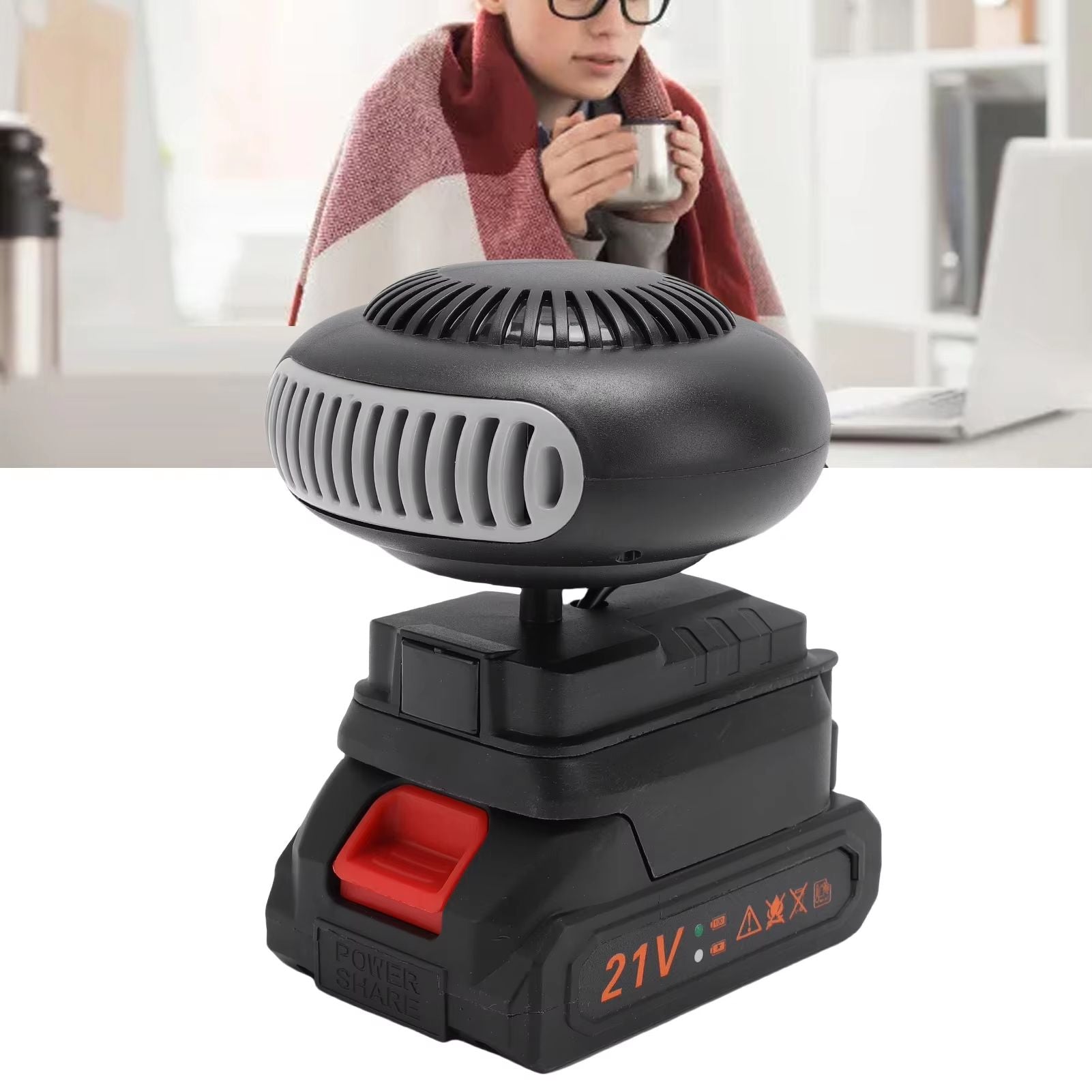 Portable Car Heater & Window Defogger – Compact ABS Small Space Heater with US Plug