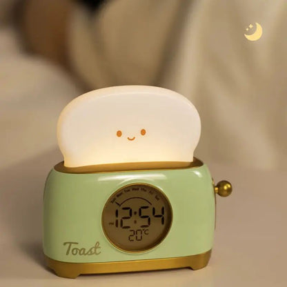 Kawaii Toaster Digital Alarm Clock with LED Night Light & Touch Control